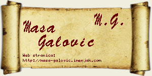 Maša Galović vizit kartica